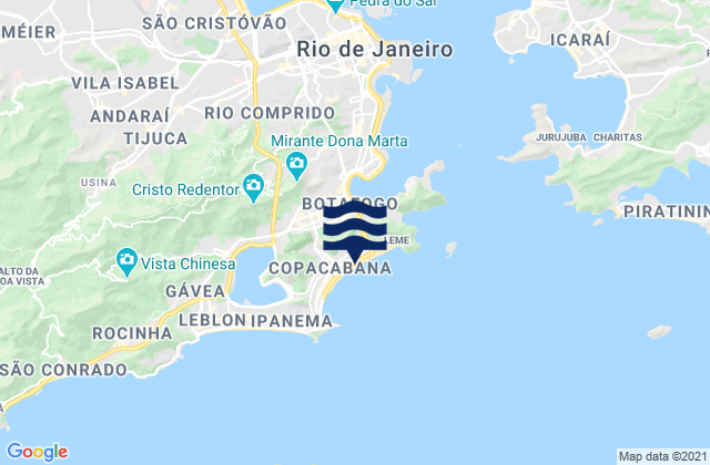 Karte der Gezeiten Copacabana Beach, Brazil