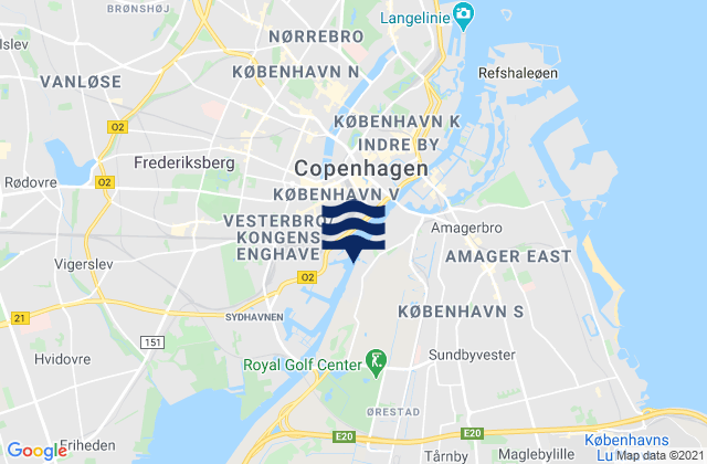 Karte der Gezeiten Copencabana, Denmark