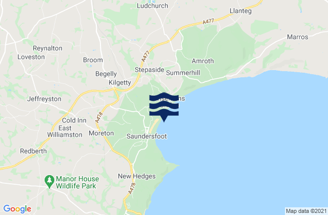 Karte der Gezeiten Coppet Hall Beach, United Kingdom