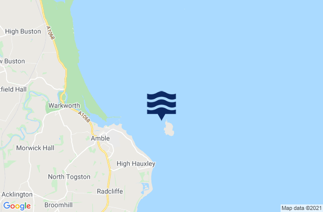 Karte der Gezeiten Coquet Island, United Kingdom