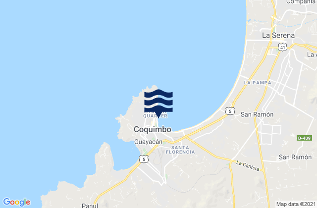 Karte der Gezeiten Coquimbo, Chile