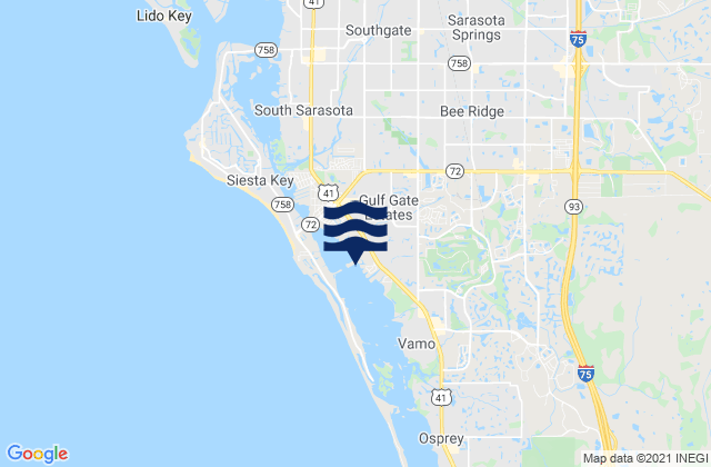 Karte der Gezeiten Coral Cove, United States