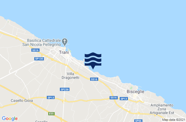 Karte der Gezeiten Corato, Italy
