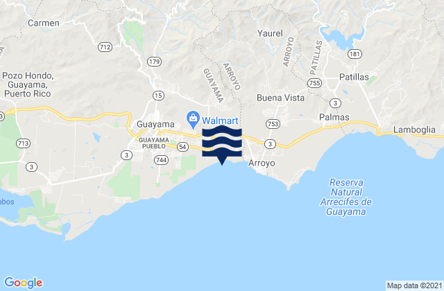 Karte der Gezeiten Corazón, Puerto Rico
