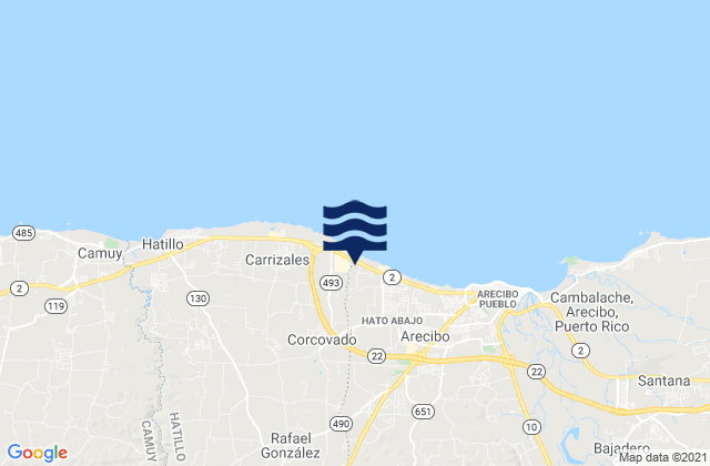 Karte der Gezeiten Corcovado, Puerto Rico