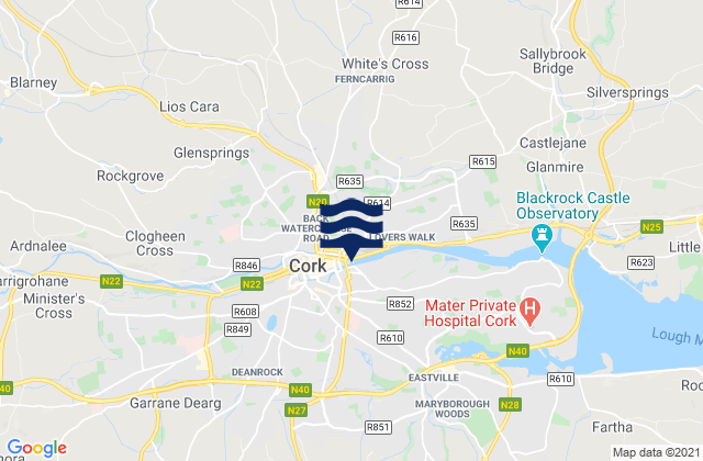Karte der Gezeiten Cork, Ireland