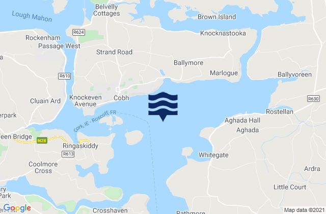 Karte der Gezeiten Cork Harbour, Ireland