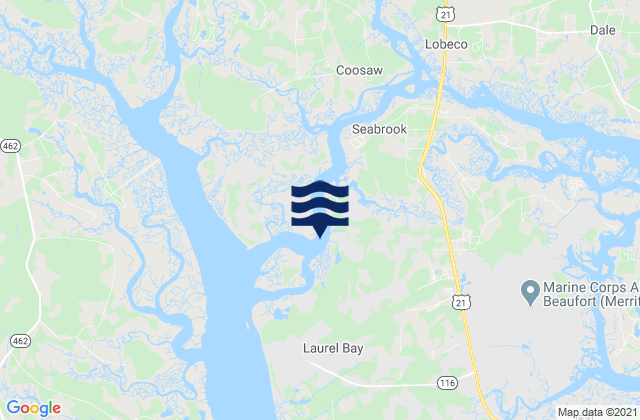 Karte der Gezeiten Corning Landing Whale Branch, United States