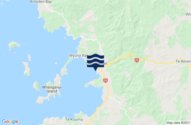 Karte der Gezeiten Coromandel, New Zealand