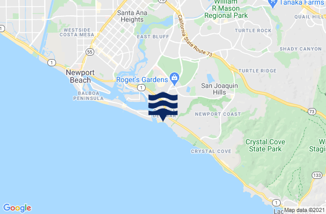 Karte der Gezeiten Corona del Mar State Beach, United States