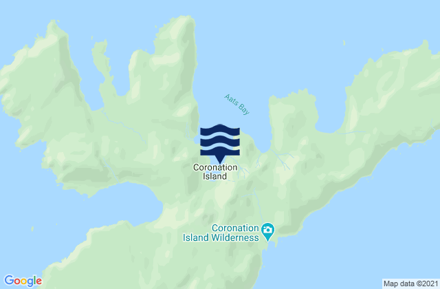 Karte der Gezeiten Coronation Island, United States