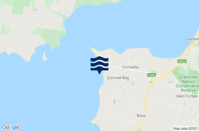Karte der Gezeiten Coronet Bay, Australia