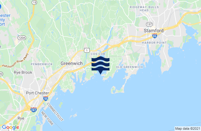 Karte der Gezeiten Cos Cob Harbor, United States