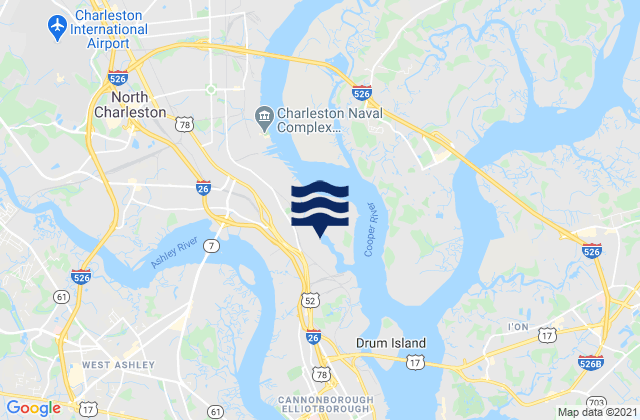 Karte der Gezeiten Cosgrove Bridge, United States