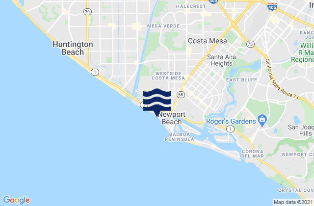Karte der Gezeiten Costa Mesa, United States