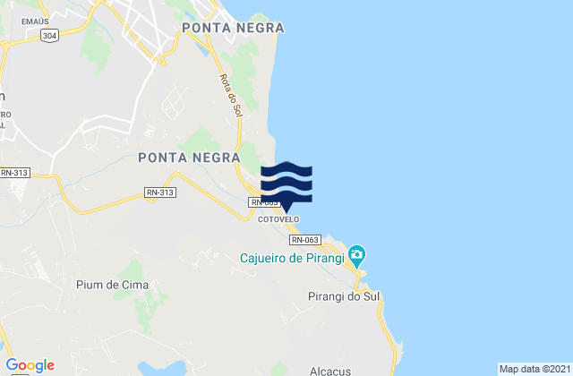 Karte der Gezeiten Cotavelo, Brazil