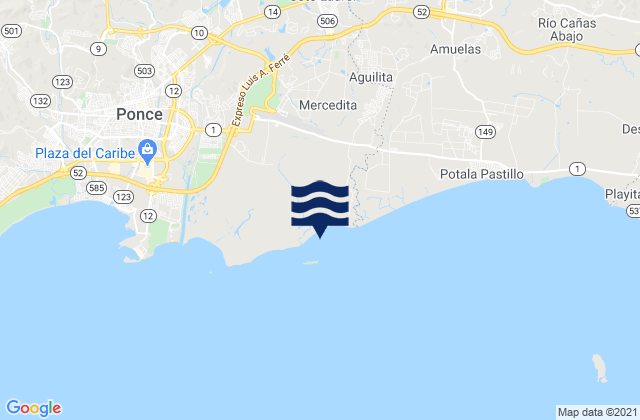 Karte der Gezeiten Coto Laurel Barrio, Puerto Rico