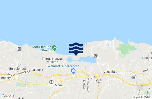 Karte der Gezeiten Coto Norte, Puerto Rico