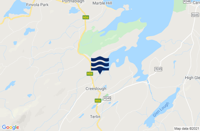 Karte der Gezeiten County Donegal, Ireland