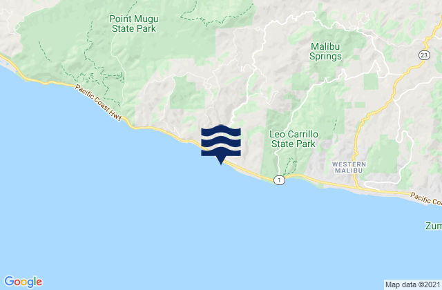 Karte der Gezeiten County Line/Yerba Buena Beach, United States