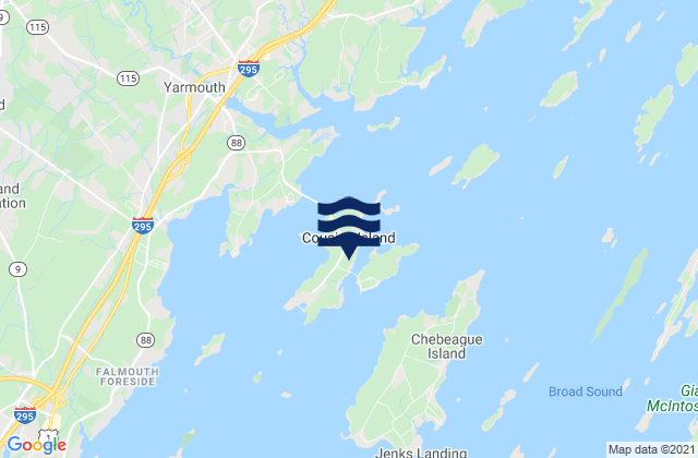 Karte der Gezeiten Cousins Island, United States