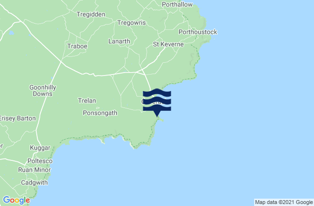 Karte der Gezeiten Coverack, United Kingdom