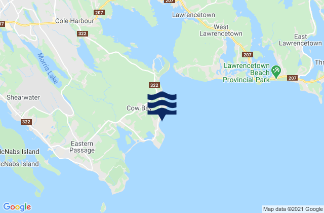 Karte der Gezeiten Cow Bay, Canada