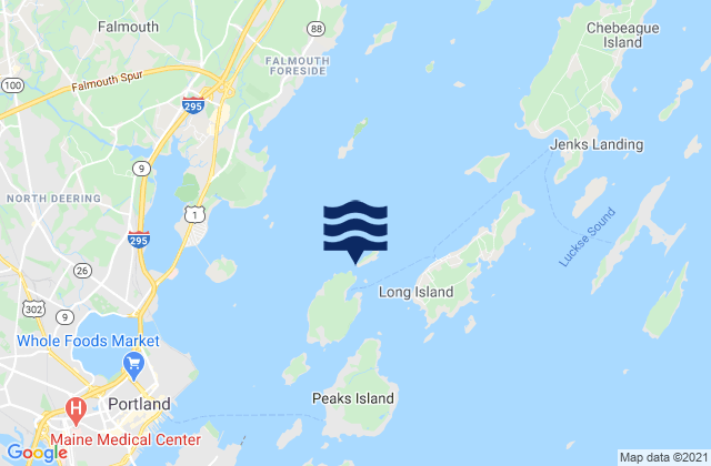 Karte der Gezeiten Cow Island, United States