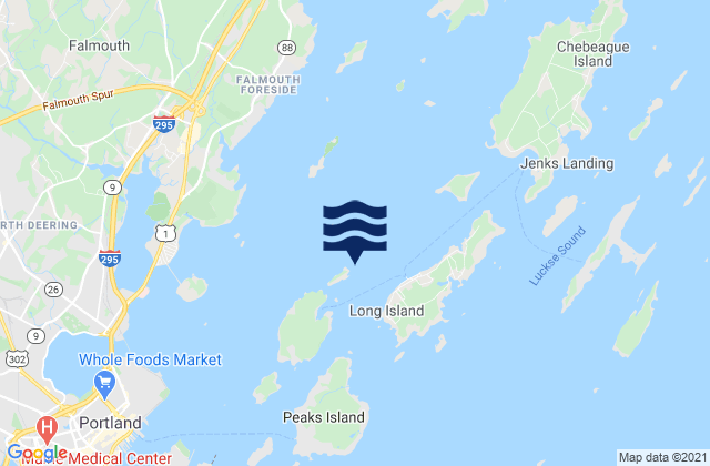Karte der Gezeiten Cow Island NE of, United States