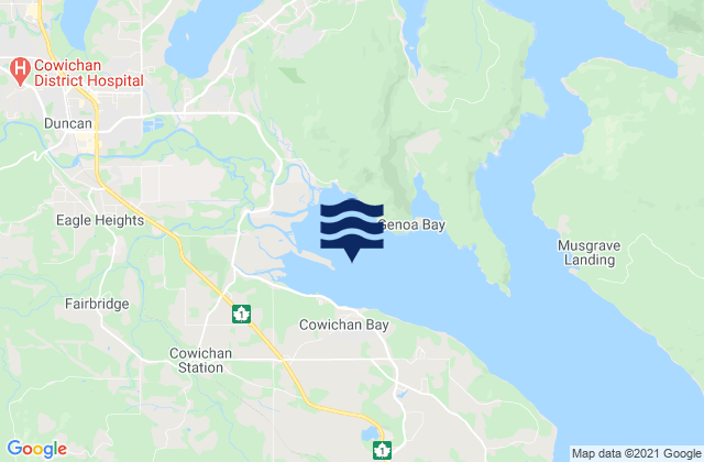 Karte der Gezeiten Cowichan Bay, Canada