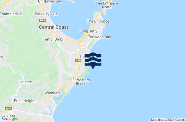 Karte der Gezeiten Crackneck, Australia