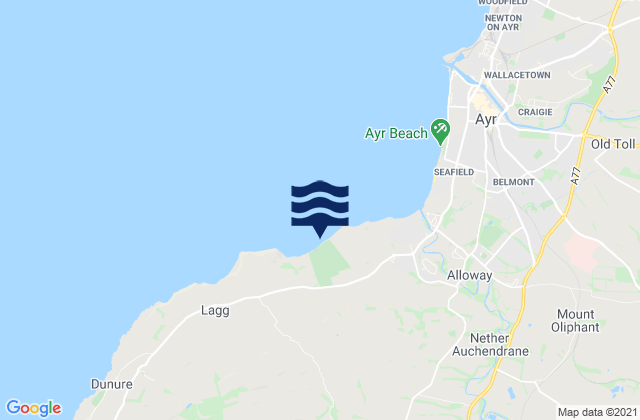 Karte der Gezeiten Craig Tara Beach, United Kingdom
