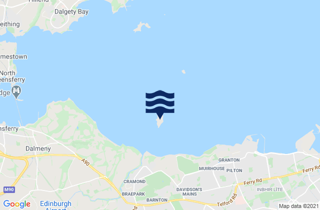 Karte der Gezeiten Cramond Island, United Kingdom
