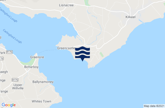 Karte der Gezeiten Cranfield West Beach, United Kingdom
