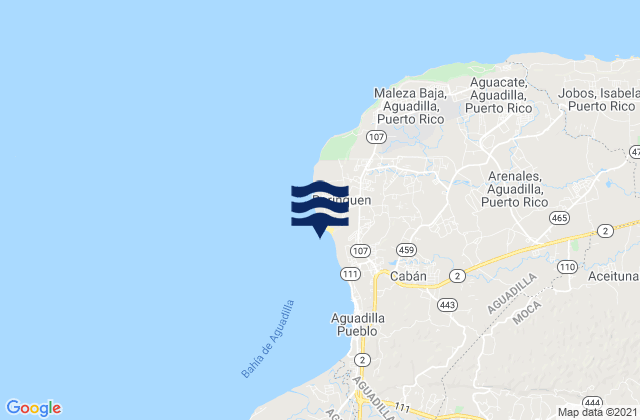 Karte der Gezeiten Crash Boat, Puerto Rico