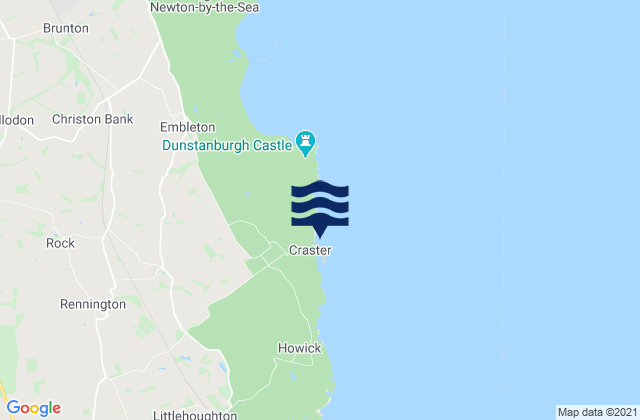 Karte der Gezeiten Craster Beach, United Kingdom