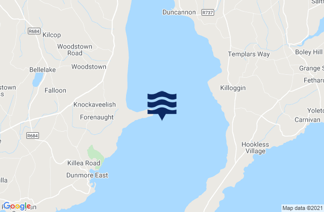 Karte der Gezeiten Creadan Head, Ireland