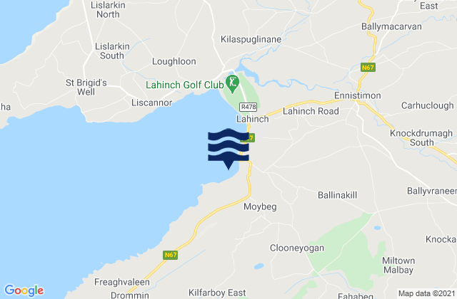 Karte der Gezeiten Cregg / Moy Beach, Ireland
