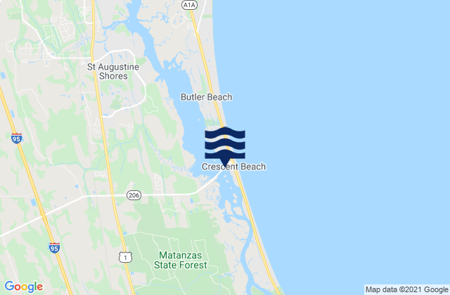 Karte der Gezeiten Crescent Beach, United States