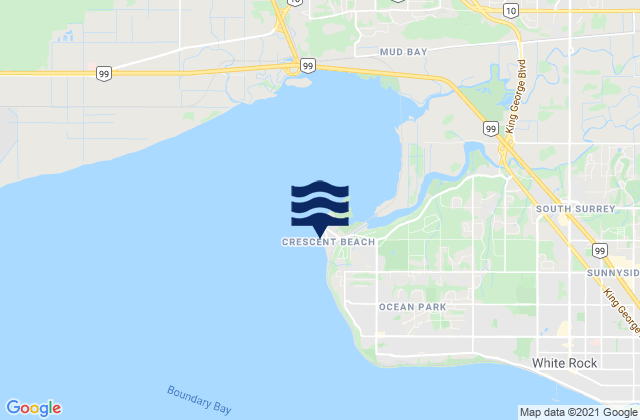 Karte der Gezeiten Crescent Beach Vancouver, Canada