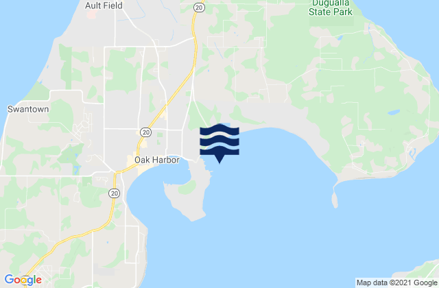 Karte der Gezeiten Crescent Harbor (Whidbey Island), United States