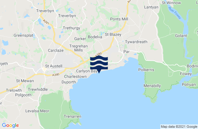 Karte der Gezeiten Crinnis Beach, United Kingdom