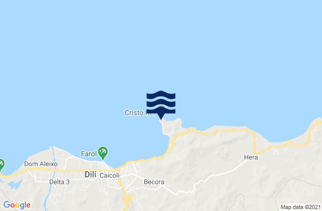 Karte der Gezeiten Cristo Rei, Timor Leste