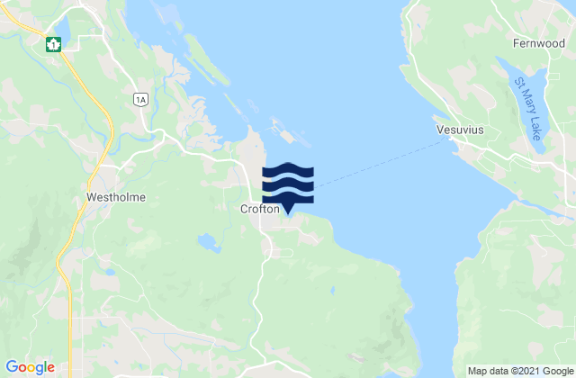 Karte der Gezeiten Crofton, Canada