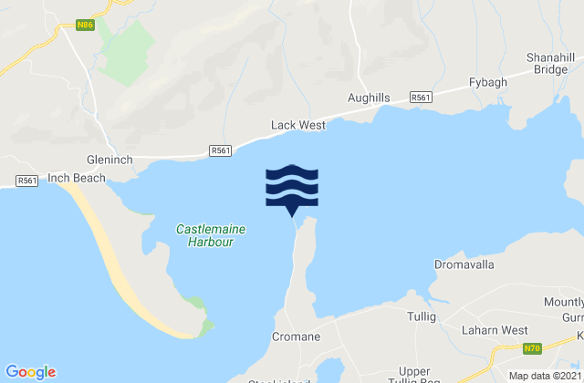 Karte der Gezeiten Cromane Point, Ireland