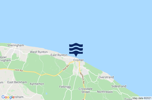 Karte der Gezeiten Cromer Beach, United Kingdom