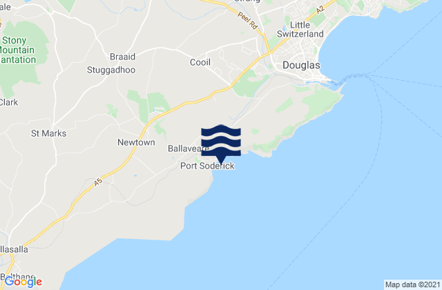 Karte der Gezeiten Crosby, Isle of Man