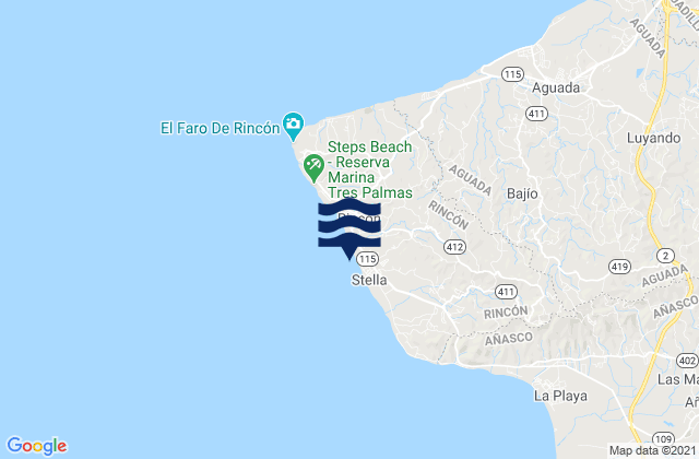 Karte der Gezeiten Cruces Barrio, Puerto Rico