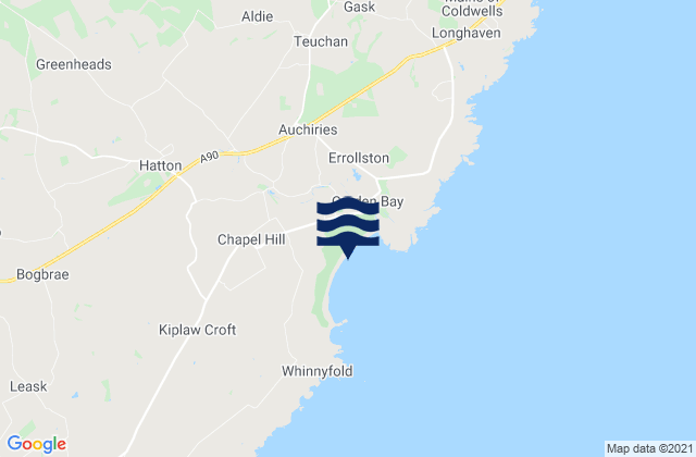 Karte der Gezeiten Cruden Bay Beach, United Kingdom