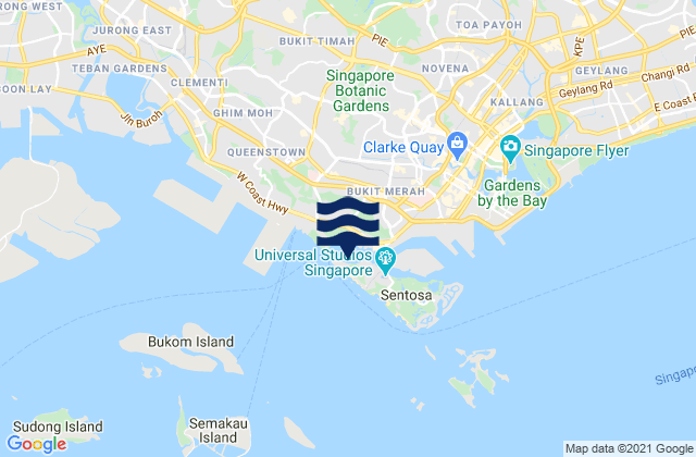 Karte der Gezeiten Cruise Bay, Singapore